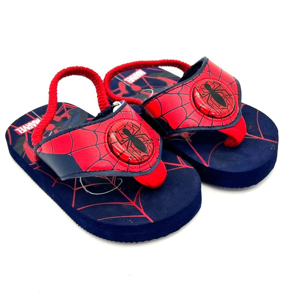 Marvel Spider-Man Kids Flip Flops Sandals With Lights S 5-6 Web Design Shoes